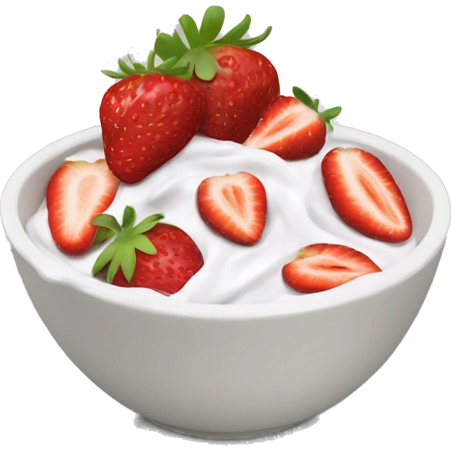 fruit yogurt bowl with strawberries and grapes emoji