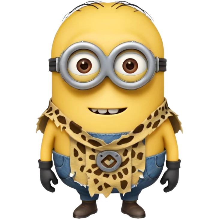a minion wearing ancient animal skin cloth emoji