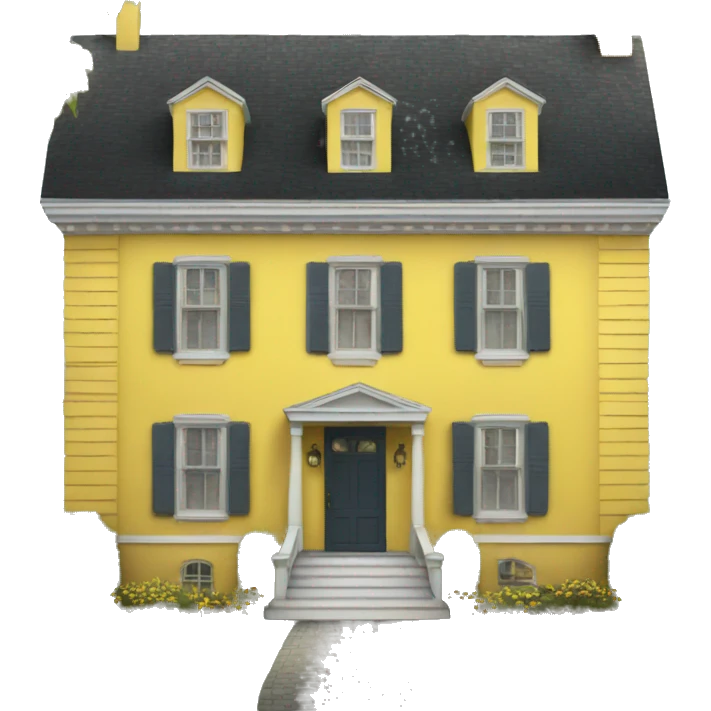 Yellow Colonial style house emoji