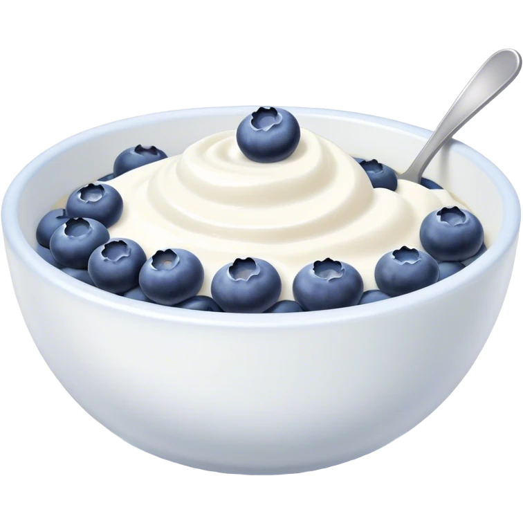 bowl with iogurt and blueberries  emoji