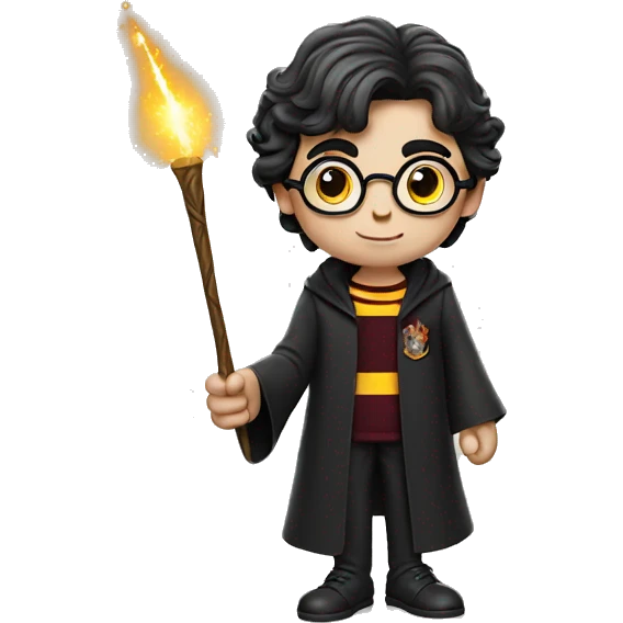 harry potter holds wand emoji