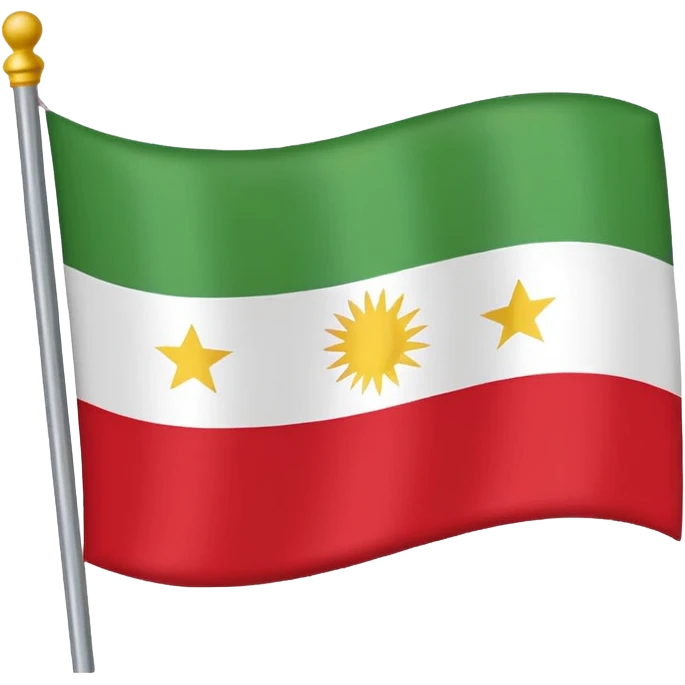 flag of Kurdistan, waving, emoji style emoji