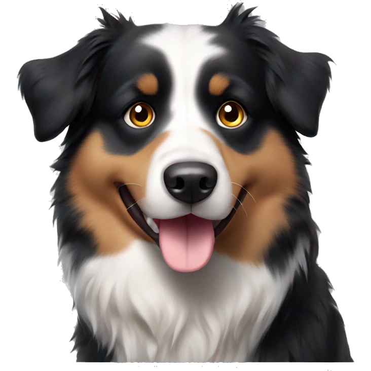 Australian shepherd black chubby dog emoji