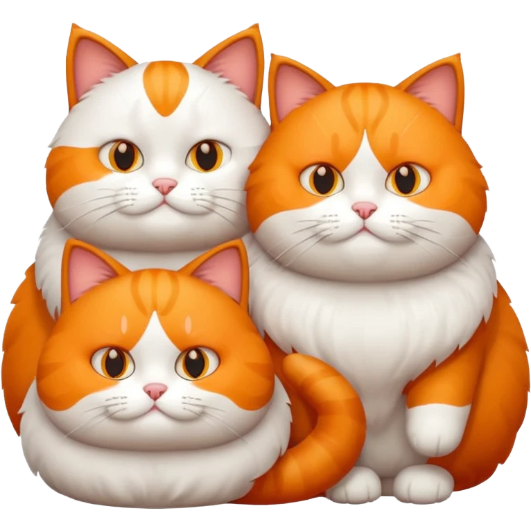Two different fat cats  emoji