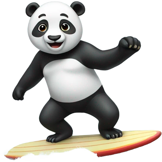Panda surfing  emoji