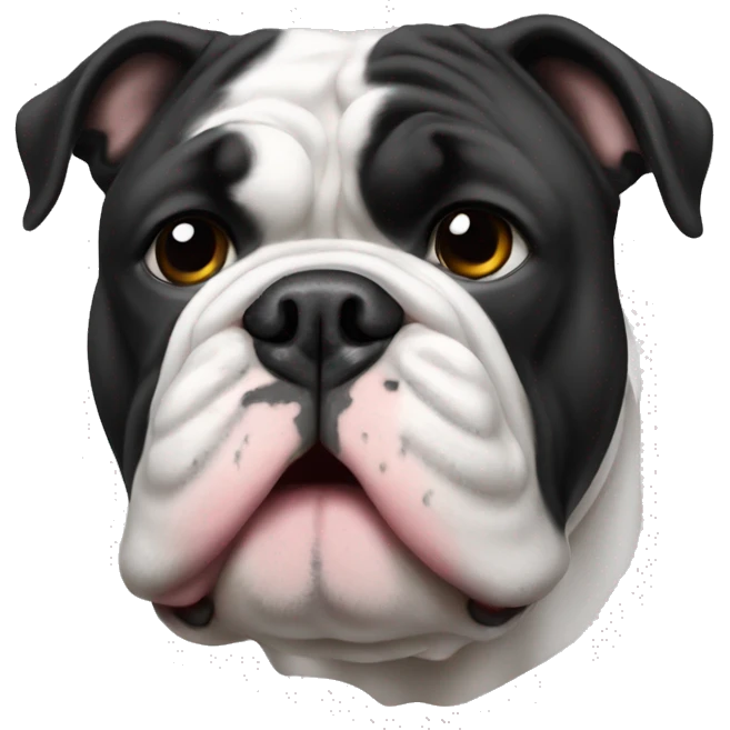 Black and white English bulldog  emoji
