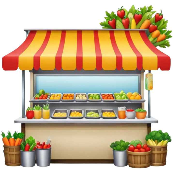 small roadside foodstall, front facing emoji