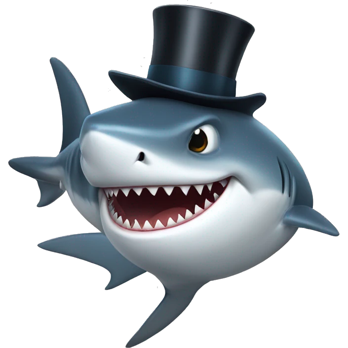 shark with tophat emoji