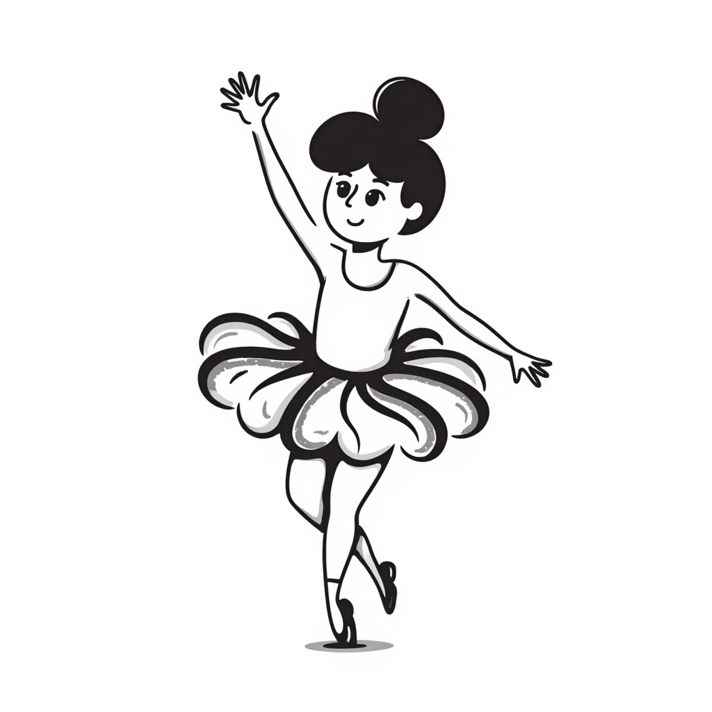Whimsical ballerina made of coffee and milk foam, pirouetting gracefully emoji