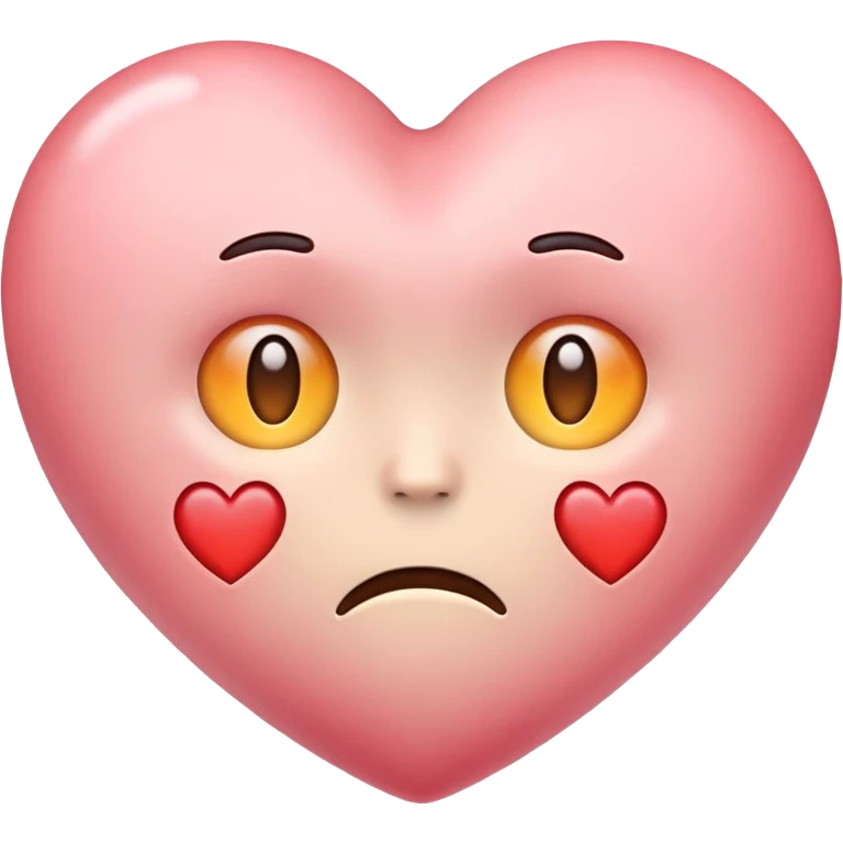 simple apple style emoji heart colored to reflect boredom and depression but still light-hearted and soft emoji
