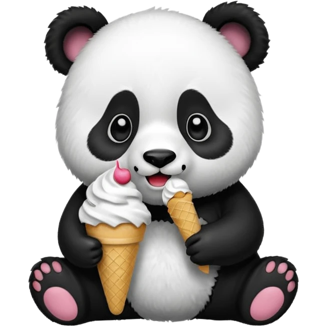 Panda eating ice cream emoji