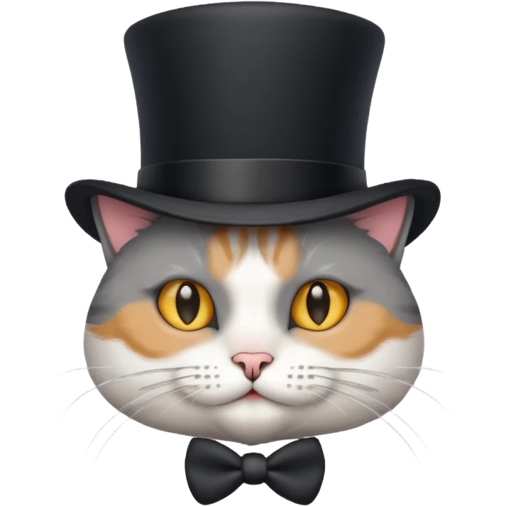 cat wearing a tophat emoji