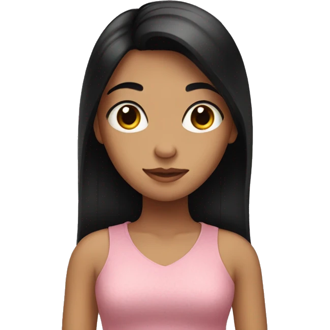 A girl with black hair shows a heart emoji