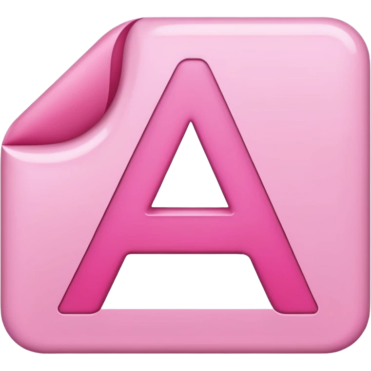 cute pink “A” emoji