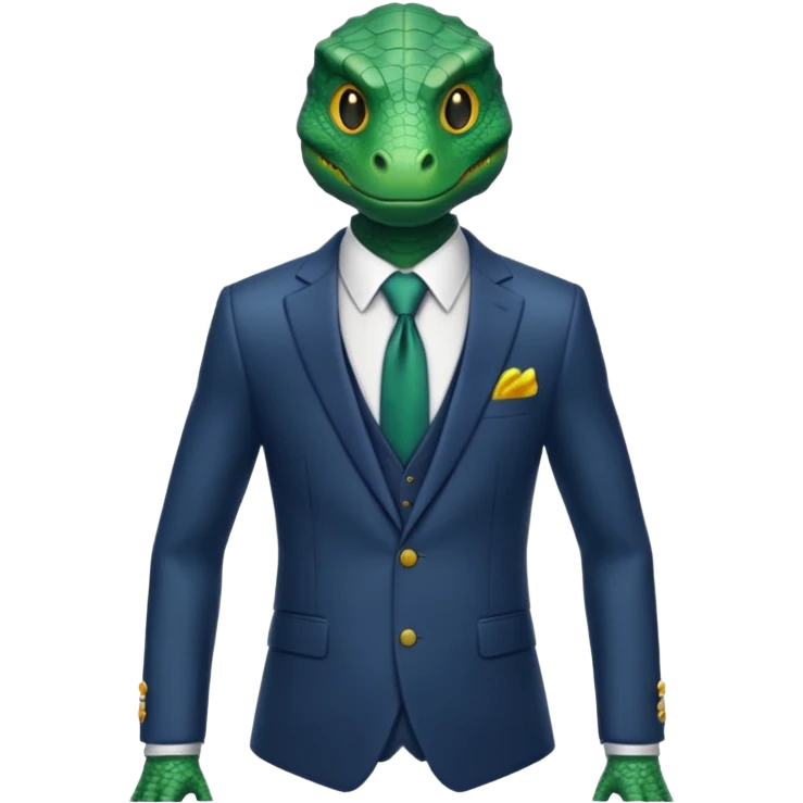 A reptilian humanoid dressing a suit emoji