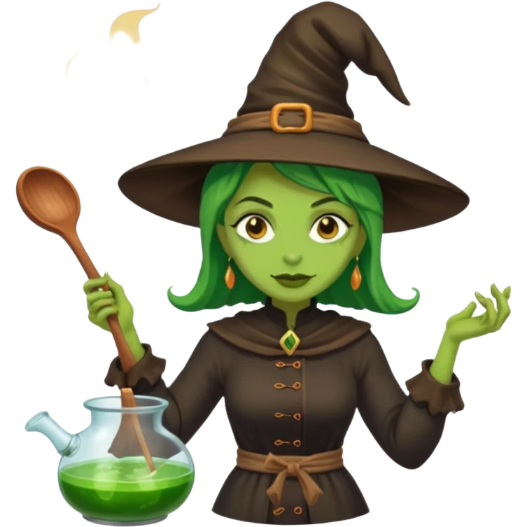 green witch cooking potion emoji