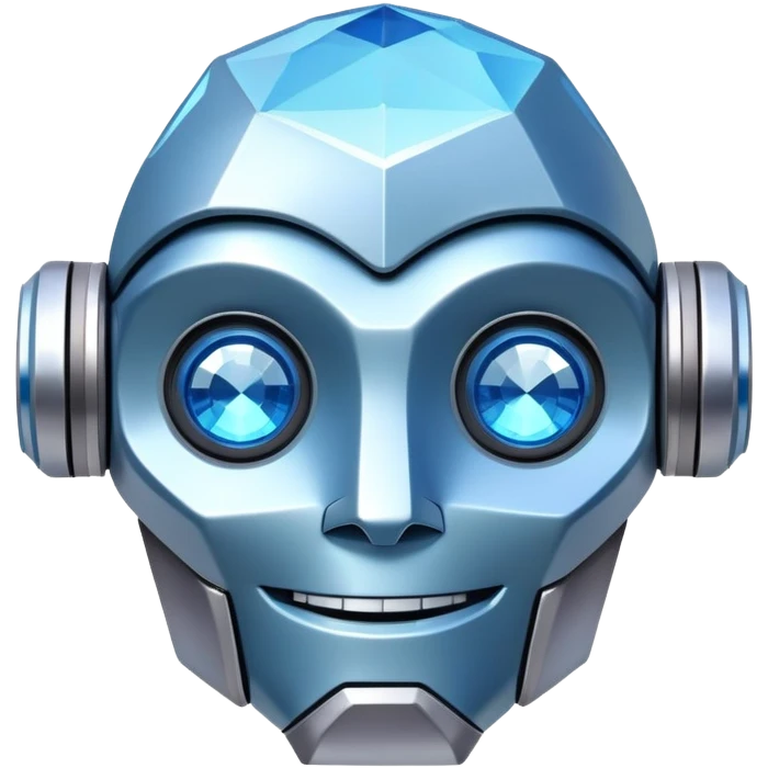smiling robot and a large blue diamond with extra shine emoji