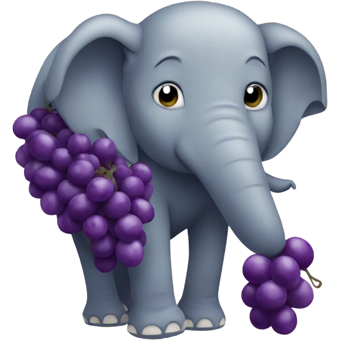 An elephant made of grapes emoji