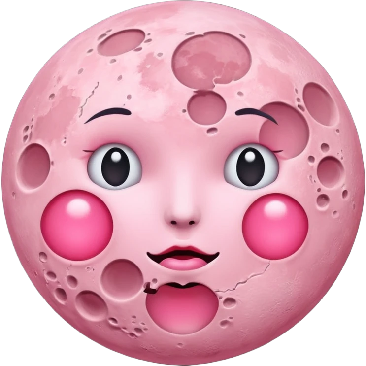 Pink moon with no body parts on it just a regular moon emoji