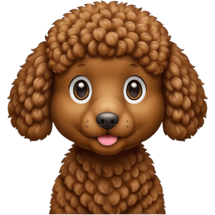 poodle brown in cartoon emoji