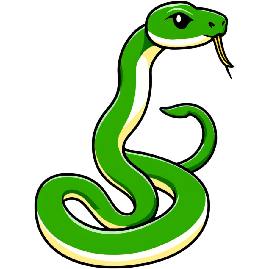 Geometric Maya style snake - sneaky message, strictly white and deep dark green only, angular sharp lines emoji