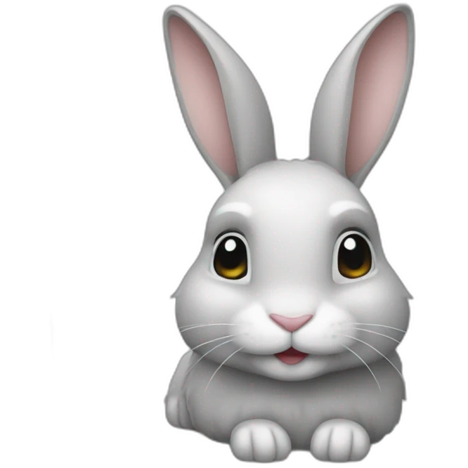 Lapin gris clair et blanc emoji