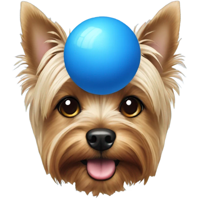 Yorkshire terrier with blue ball emoji