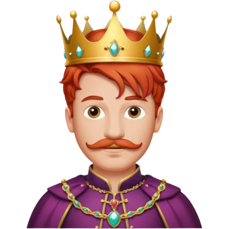 red-haired princes with crown mustace emoji