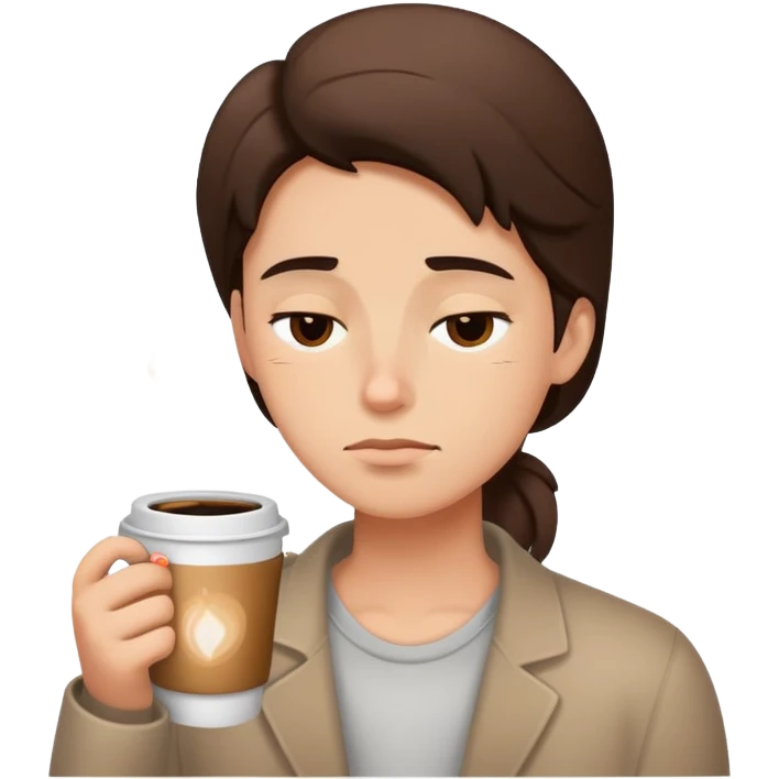 Sleepy face with coffee  emoji