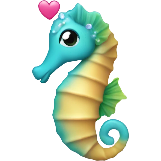 seahorse with hearts around it emoji