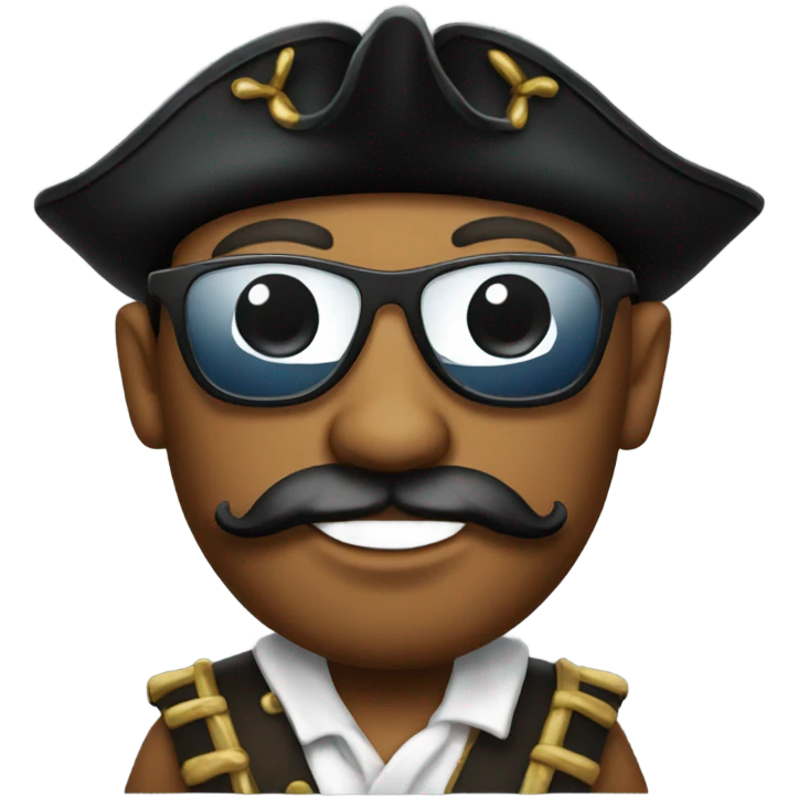 Pirate wearing sunglasses emoji