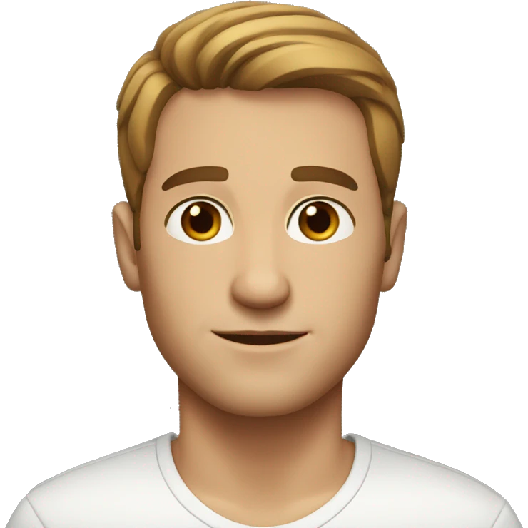 White Man whit short brown hair and brown eyes emoji