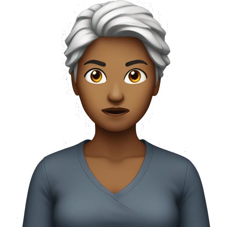 A woman who enduring her anger emoji