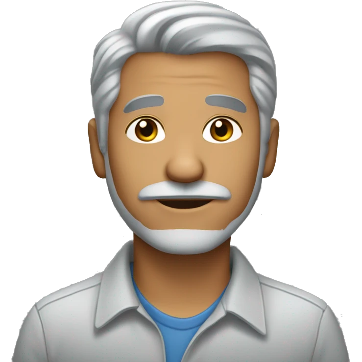 Latino 50th men with light beard and grey hair emoji