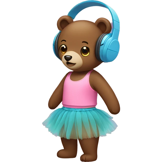 Bear with headphones and a tutu  emoji