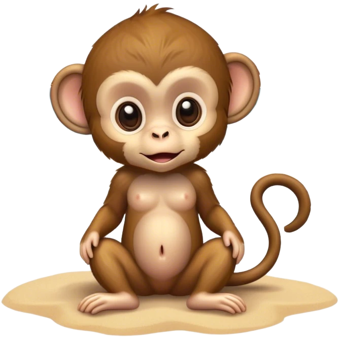 Baby monkey on the beach  emoji