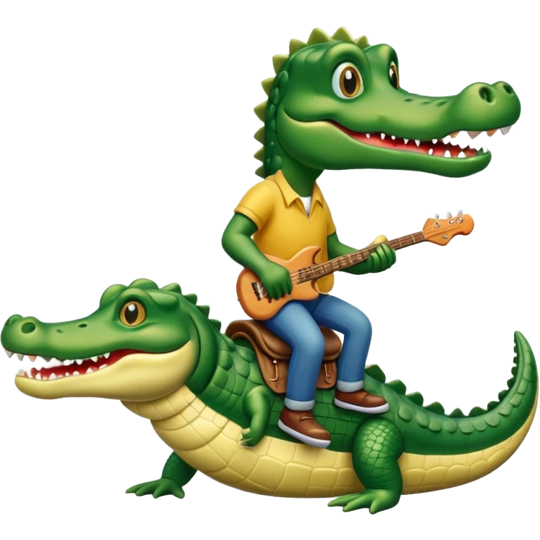Calvy Barra riding a alligator  emoji