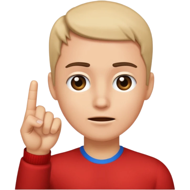 finger pointing on forehead, zoomed in on forehead, no full face emoji