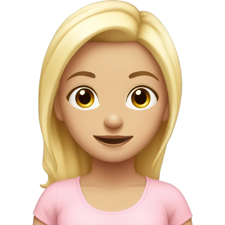 blonde yoga girl light pink clothes n emoji