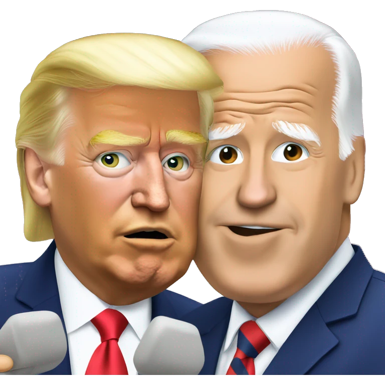 Trump and Joe Biden kissing on the cheek emoji