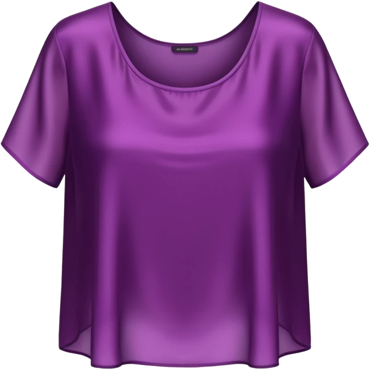 Hyper Realistic isolated plum color smooth glosssy like silk crop top blouse. emoji