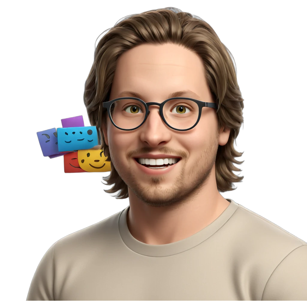 smiling boy with glasses emoji