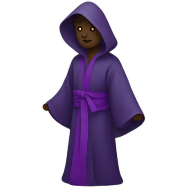 a shadow figure with a long purple robe emoji