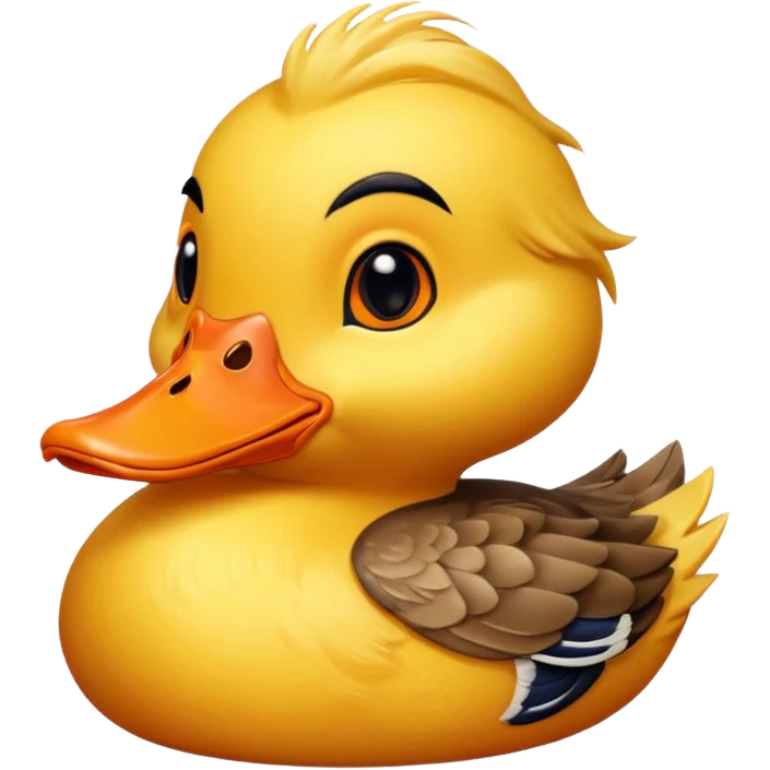 yellowish duck with orange beak emoji