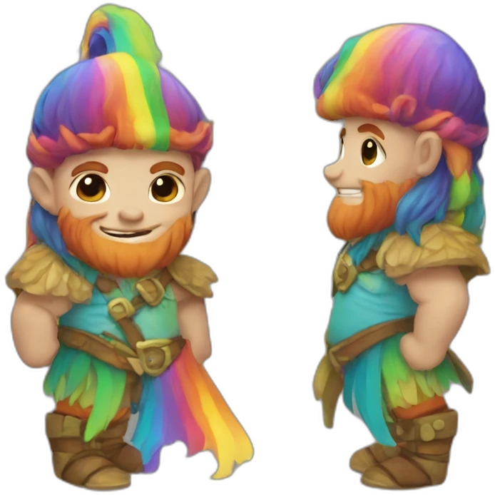 Rainbow dwarf emoji