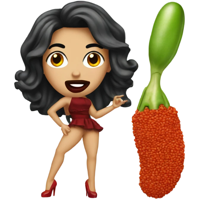 Mexican bean wearing heels and lipstick  emoji