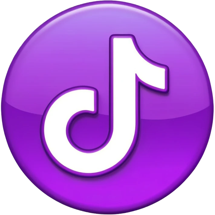 Purple and Cian Symbol of TikTok app emoji