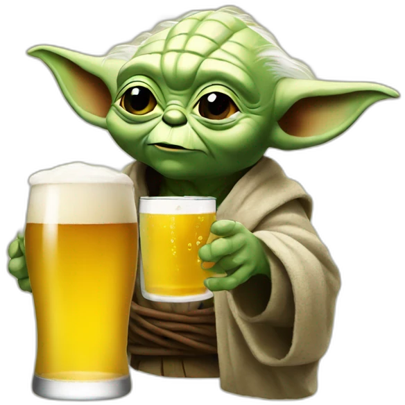 Yoda drink beer emoji