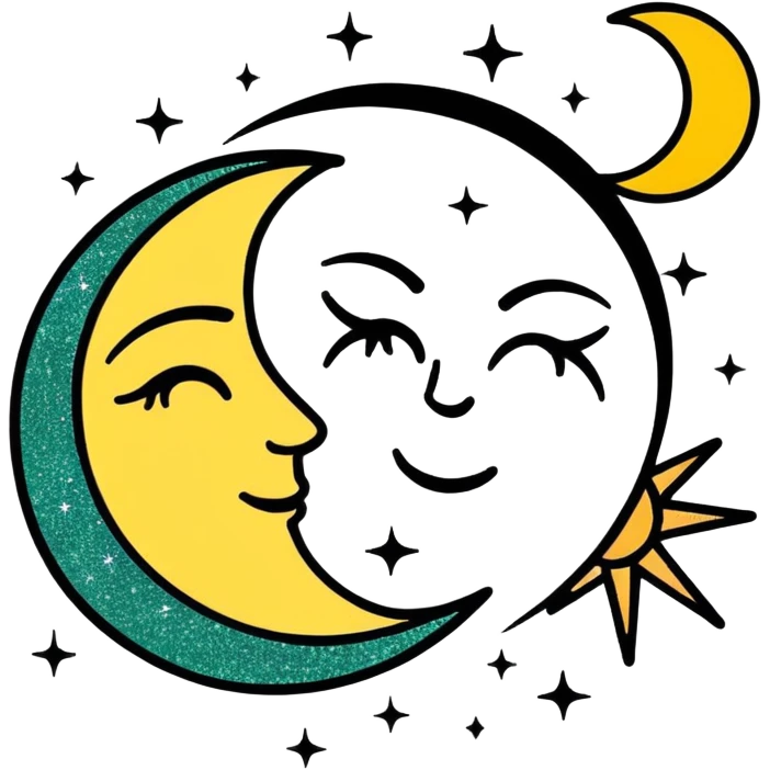 Glitter Sun and Moon  emoji