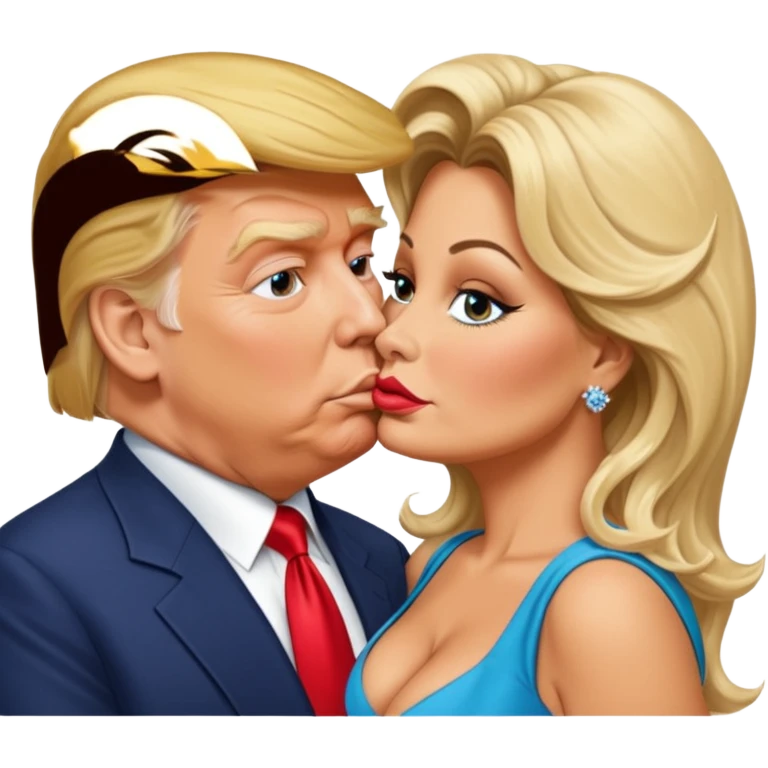 Donald trump and Jennifer coolidge kissing emoji